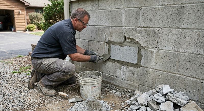 Cinder Block Wall Repair in Anacortes, WA