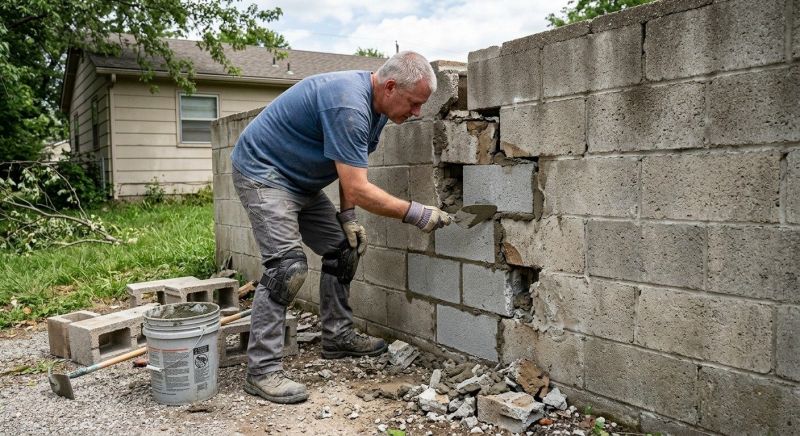 Cinder Block Wall Repair in Island County, WA